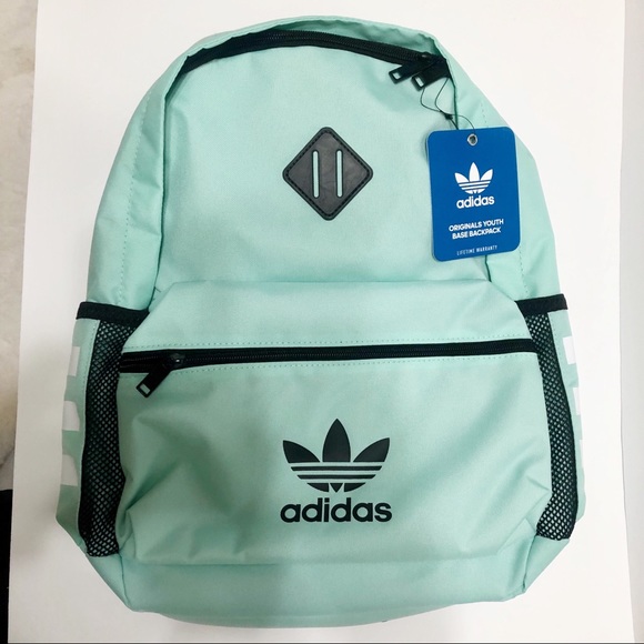 NEW Adidas Backpack Mint Green Black Three Stripes - Picture 4 of 8